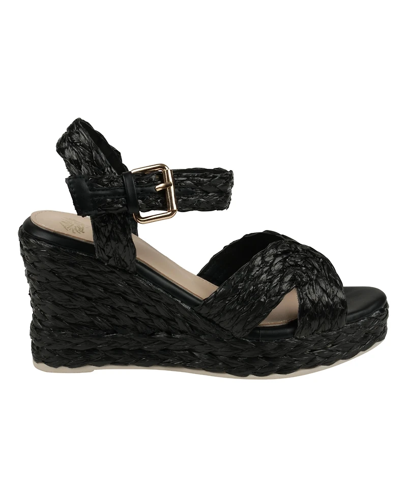 Gc Shoes Women's Maya Raffia Platform Wedge Sandals