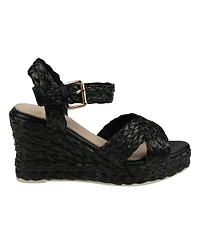 Gc Shoes Women's Maya Raffia Platform Wedge Sandals