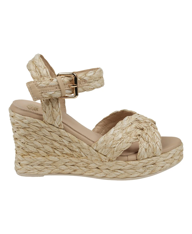 Gc Shoes Women's Maya Raffia Platform Wedge Sandals