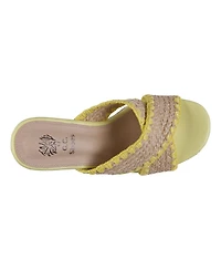Gc Shoes Women's Elsa Woven Cork Heel Platform Sandals