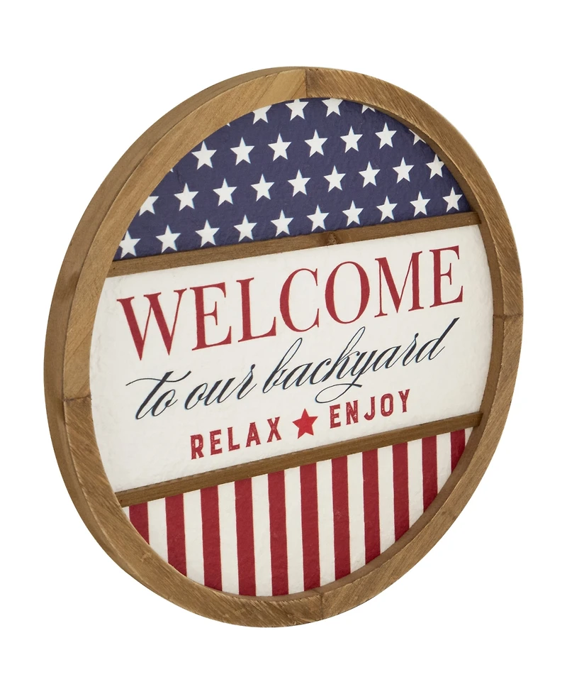 Northlight Welcome to our Backyard Americana Framed Wall Sign, 11.75"