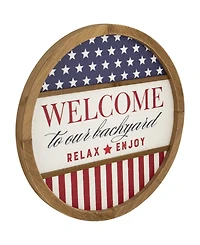 Northlight Welcome to our Backyard Americana Framed Wall Sign, 11.75"