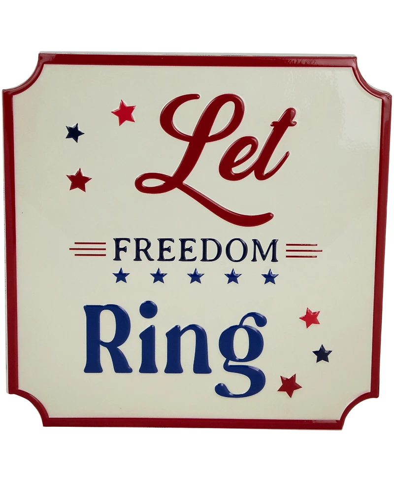 Northlight Let Freedom Ring Americana Metal Wall Sign, 11.75"