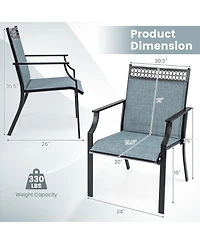 Patio Chairs Set of 2 with All Weather Breathable Fabric High Backrest