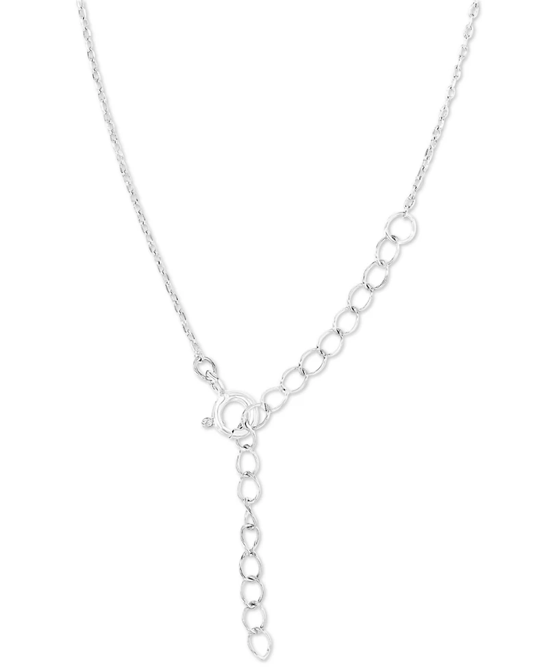 Amethyst (5/8 ct. t.w.) & Lab-Grown White Sapphire (1/2 Teardrop Halo Birthstone Pendant Necklace Sterling Silver, 16" + 2" extender (Als