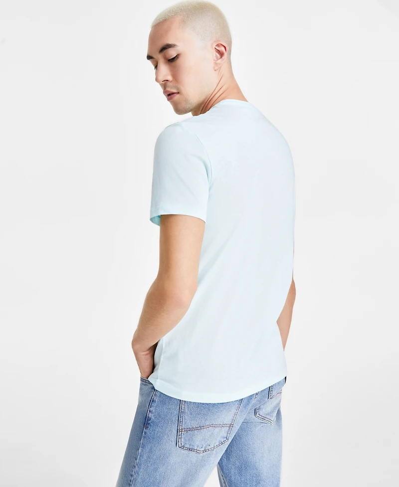 A|X Armani Exchange Men's Short Sleeve Crewneck Stacked Logo Graphic T-Shirt