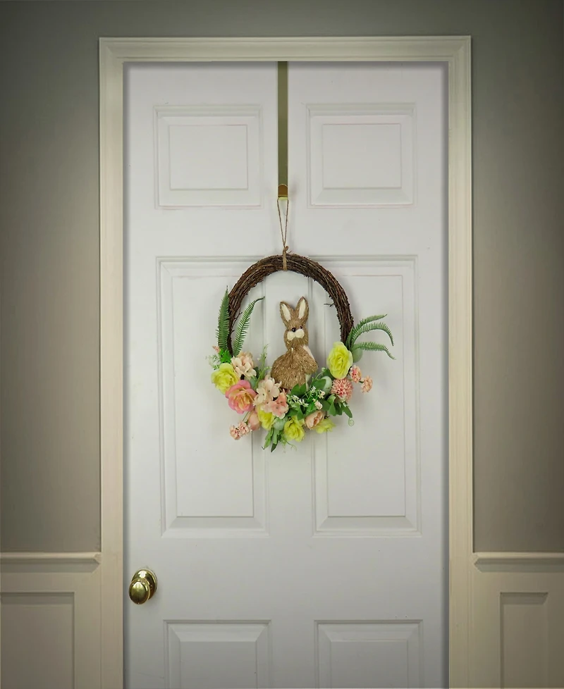 National Tree Company 16" Bunny and Rose Flowers Wreath