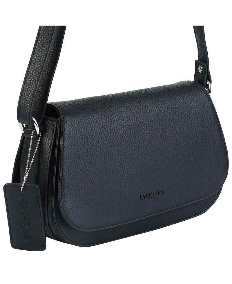 Mancini Pebbled Isabella Leather Crossbody Handbag