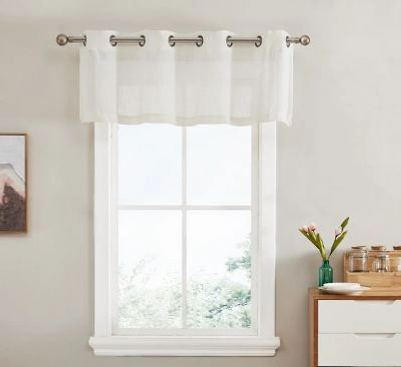 Abbey Faux Linen Textured Semi Sheer Privacy Light Filtering Transparent Grommet Short Thick Cafe Curtain Tiers For Small Windows Kitchen Bathroom Set Of 2