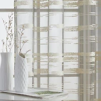 Broadway Stripe Decorative Semi Sheer Light Filtering Grommet Window Treatment Curtain Drapery Panels For Bedroom Living Room Set Of 2 Panels