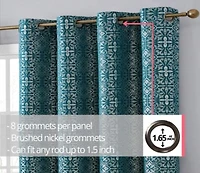 Hlc.Me Mia Moroccan Tile 100 Complete Blackout Heavy Thermal Insulated Heat Cold Uv Absorbing Grommet Curtain Drapery Panels For Bedroom Living Room 2 Panels