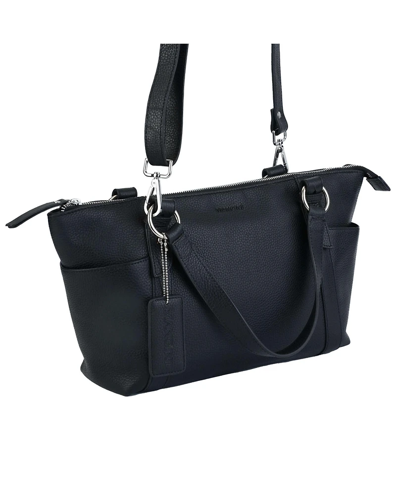 Mancini Pebble Amelia Leather Crossbody Handbag