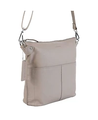 Mancini Pebbled Collection Susan Leather Crossbody Hobo Bag