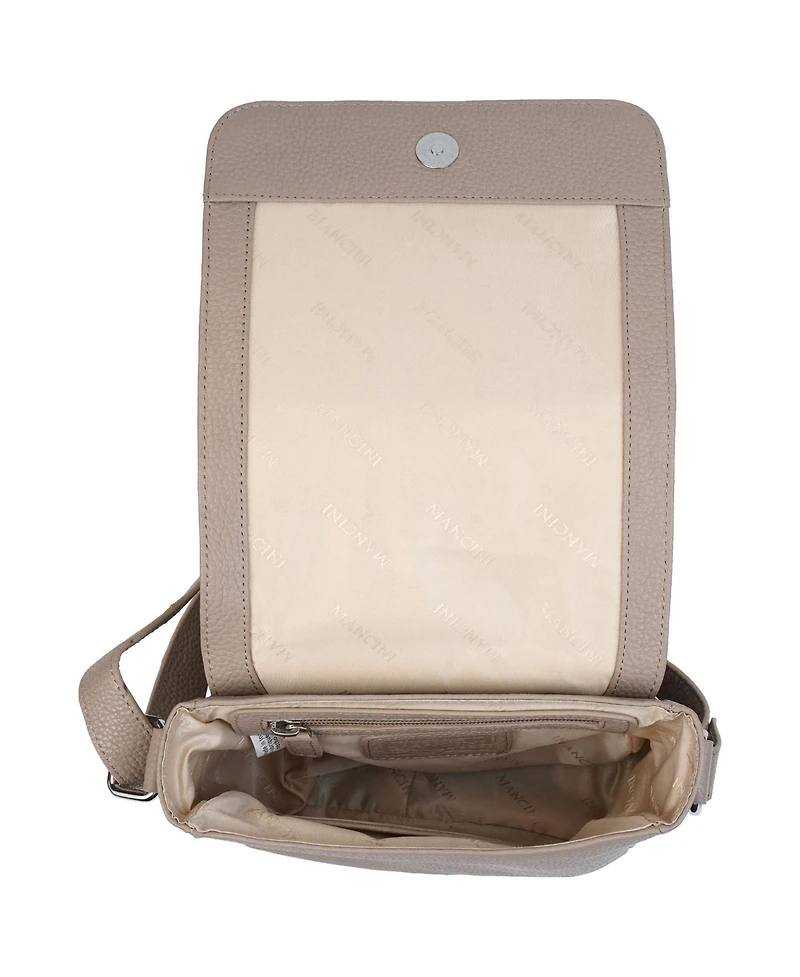 Mancini Pebbled Collection Page Leather Crossbody Bag