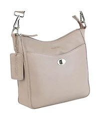 Mancini Pebble Elizabeth Leather Crossbody Handbag