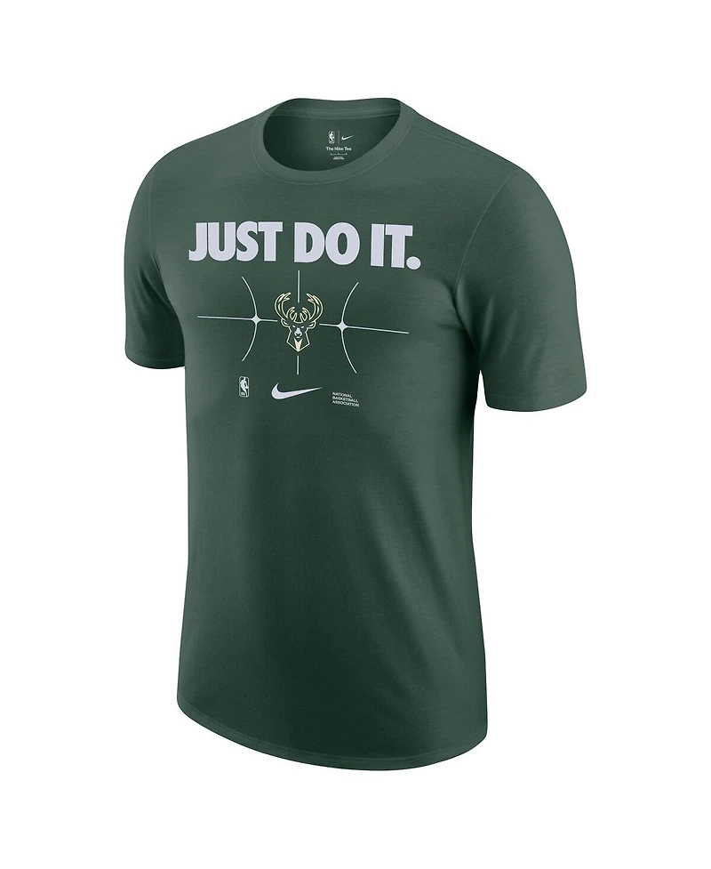 Men's Nike Hunter Green Milwaukee Bucks Just Do It T-shirt