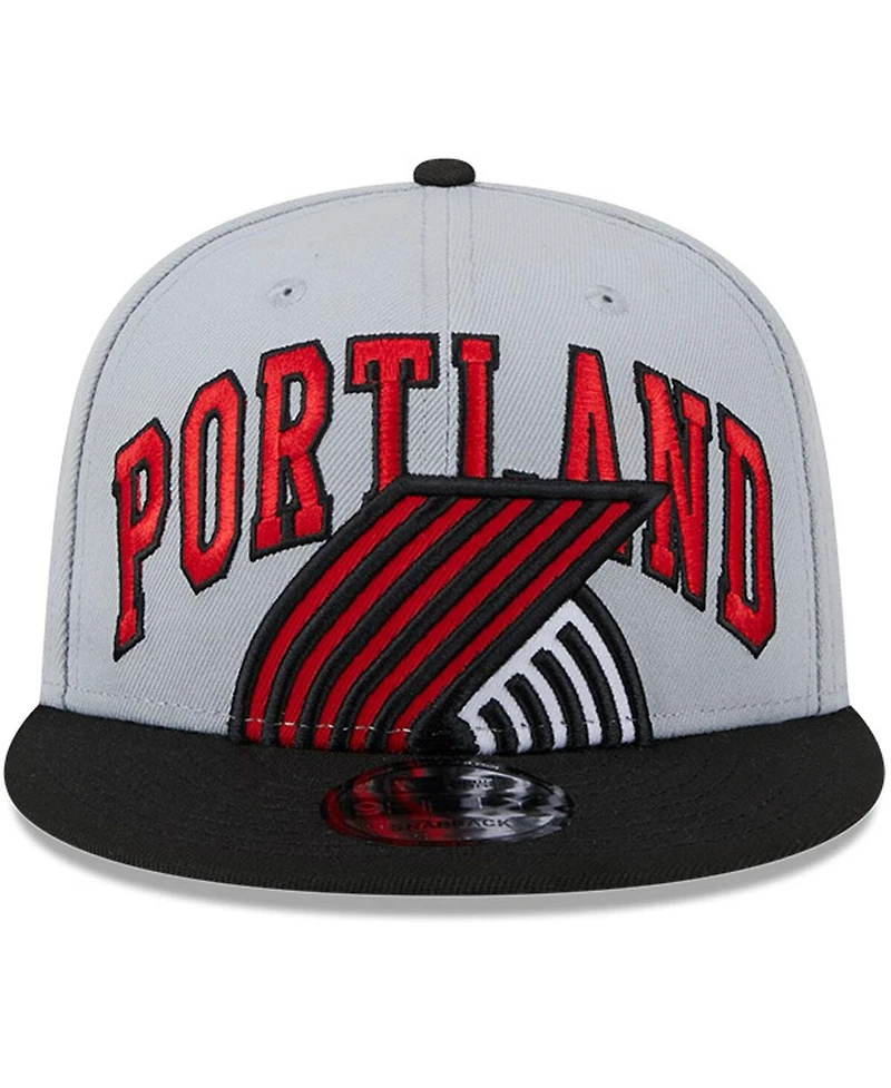 Men's New Era Gray, Black Portland Trail Blazers Tip-Off Two-Tone 9FIFTY Snapback Hat