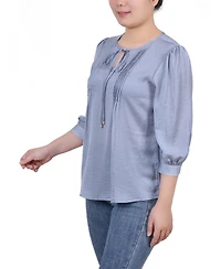 Ny Collection Women's Elbow Sleeve Satin Blouse