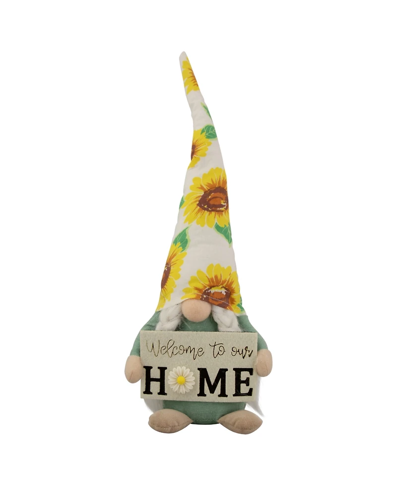 Northlight 15.5" Welcome to our Home Spring Gnome with Sunflower Hat