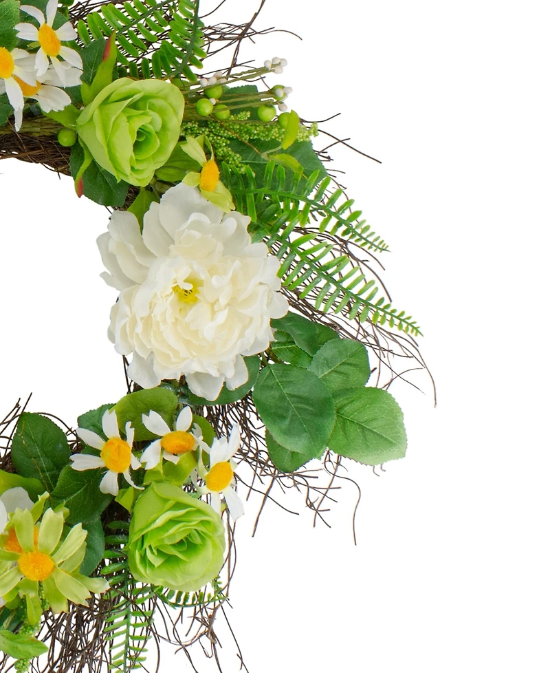 Northlight Mixed Floral Artificial Spring Wreath, 22"