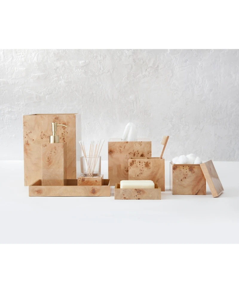 Cassadecor Petra Burl Wood Bathroom Tray
