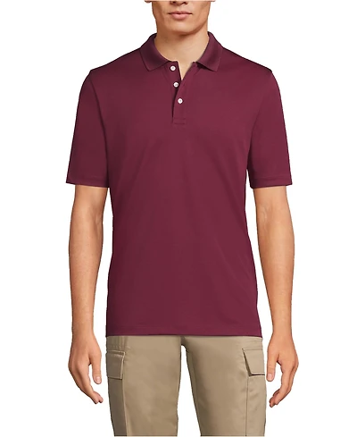 Lands' End Men's Short Sleeve Solid Active Polo Shirt