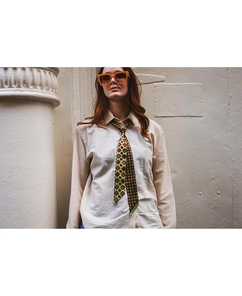 Jessie Zhao New York Silk Skinny Scarf Of Polka Dot Bloom