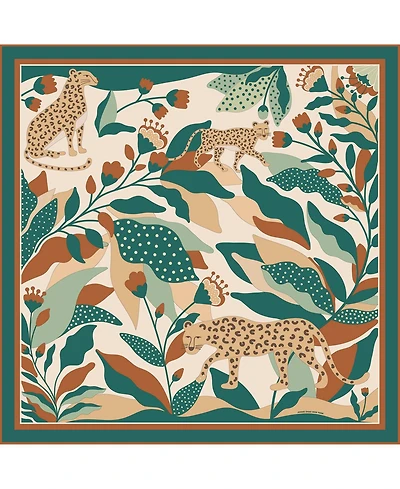 Jessie Zhao New York Double Sided Silk Scarf Of Green Wonderland