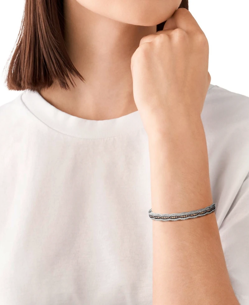 Le Vian Chocolate Diamond & Nude Scalloped Bangle Bracelet (1-7/8 ct. t.w.) 14k White Gold (Also Available Rose and Yellow Gold)