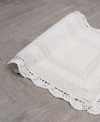 Laura Ashley Crochet Reversible Cotton Bath Rug