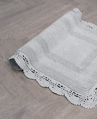Laura Ashley Crochet Reversible Cotton Bath Rug, 17" x 24"