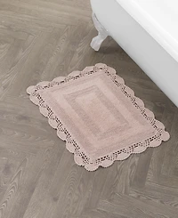 Laura Ashley Crochet Reversible Cotton Bath Rug, 17" x 24"