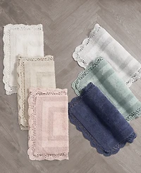Laura Ashley Crochet Reversible Cotton 2-Pc. Bath Rug Set