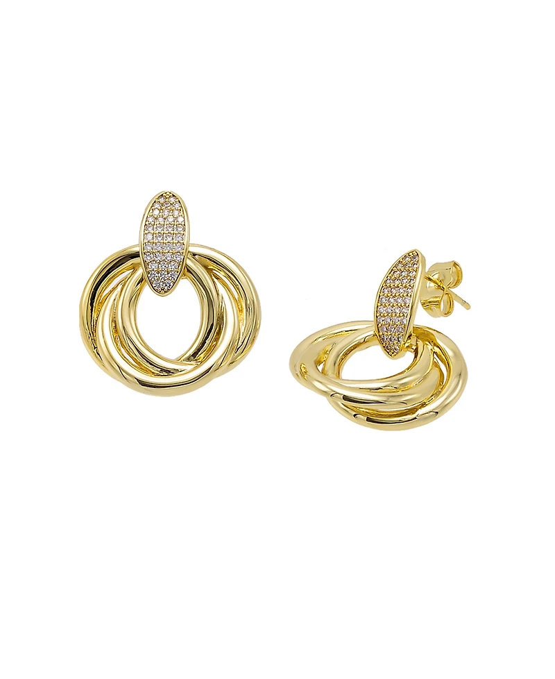 by Adina Eden Pave Dangling Twisted Knot Stud Earring