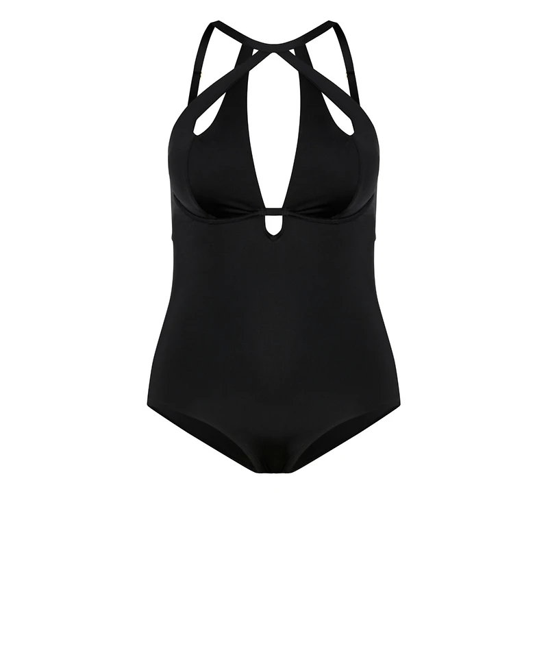 City Chic Plus Cancun Underwire 1 Piece Swimsuit