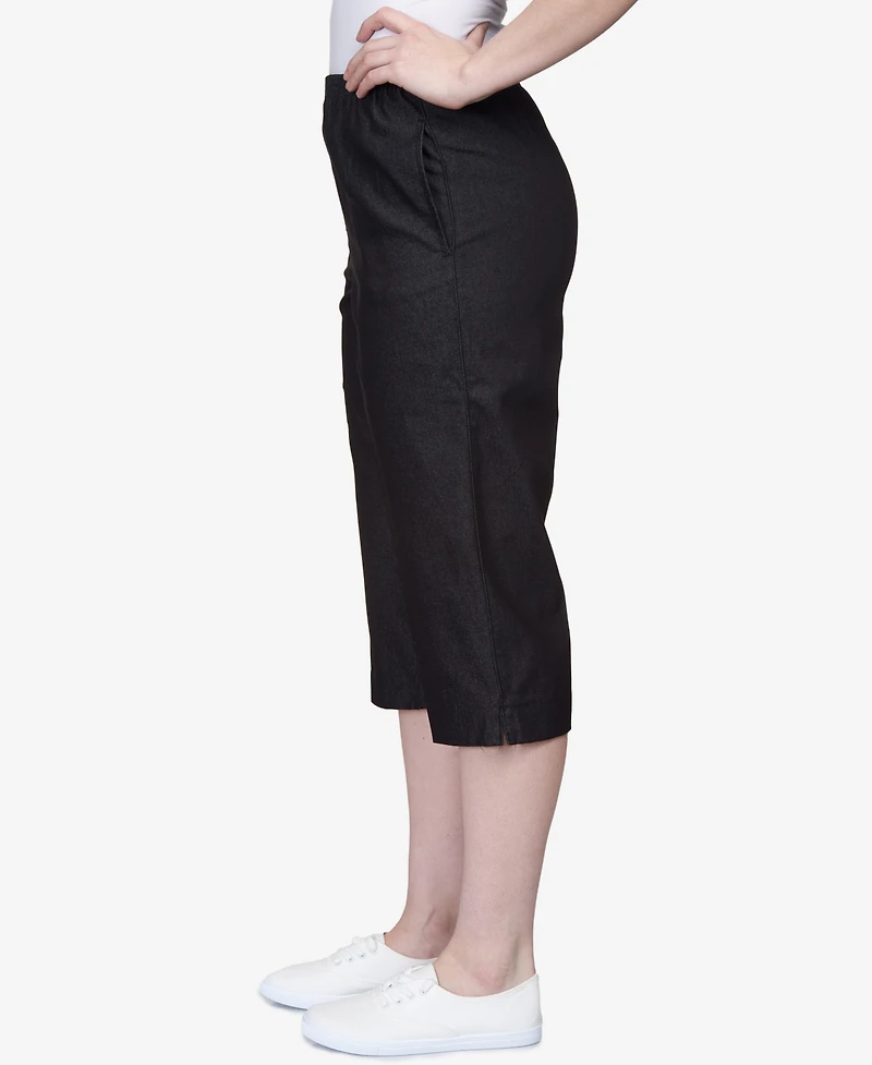 Alfred Dunner Classics Pull-On Cropped Denim Pants