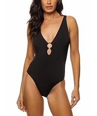 Guria Beachwear Women's Ring V Neck One Piece Swimsuit