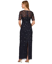 Adrianna Papell Embellished Floral Sheath Dress