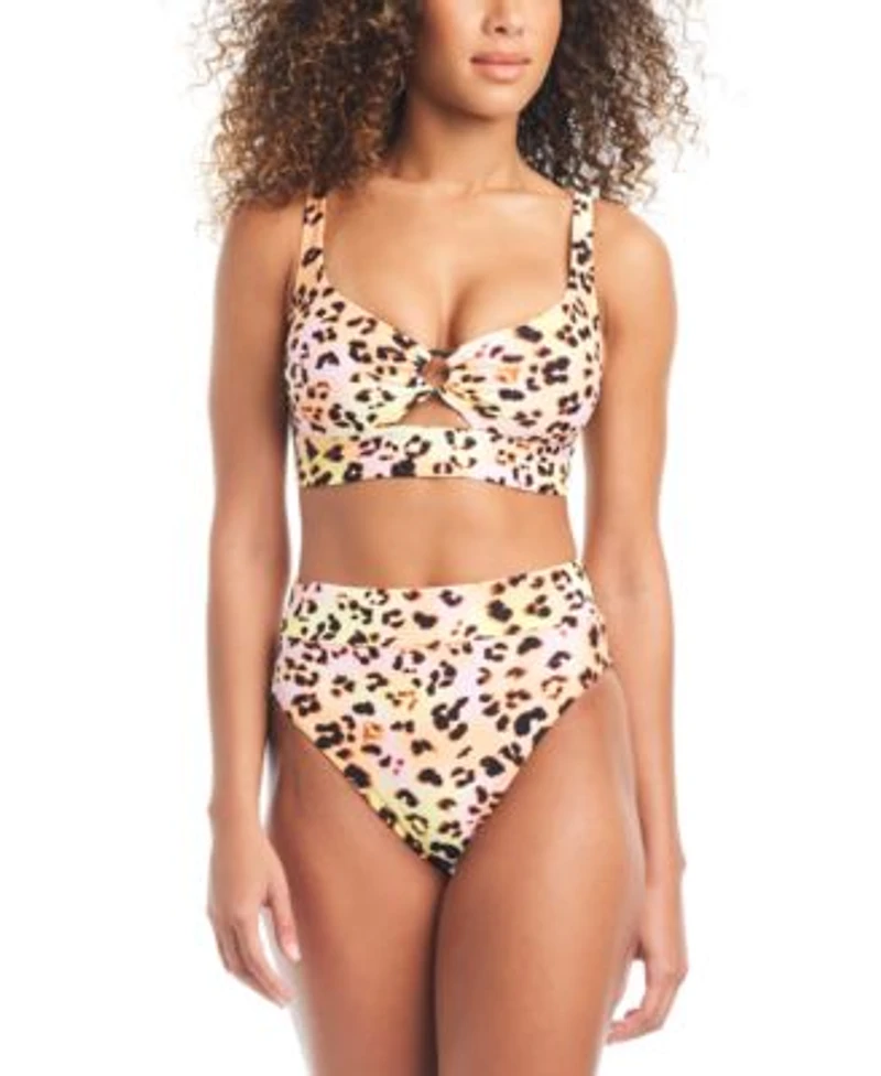 Bar Iii Womens Banded Ring Bikini Top High Rise Bikini Bottoms Created For Macys