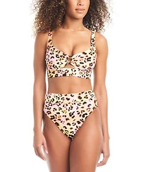 Bar Iii Womens Banded Ring Bikini Top High Rise Bikini Bottoms Created For Macys