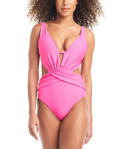 Bar Iii Women's Draped Monokini Swimsuit, Created for Macy's