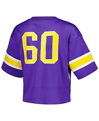 Women's Established & Co. Purple Lsu Tigers Fashion Boxy Cropped Football Jersey