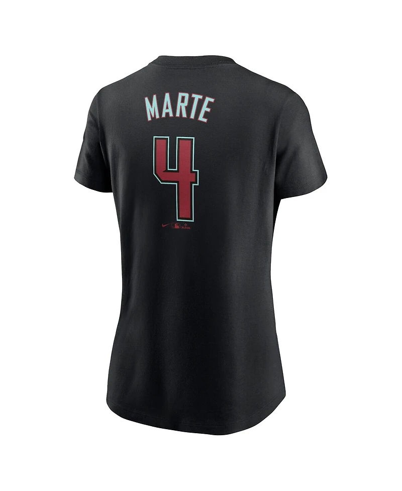 Women's Nike Ketel Marte Black Arizona Diamondbacks 2024 Fuse Name and Number T-shirt
