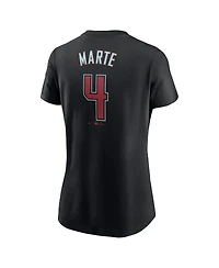 Women's Nike Ketel Marte Black Arizona Diamondbacks 2024 Fuse Name and Number T-shirt