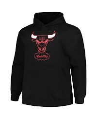 Men's Mitchell & Ness Black Chicago Bulls Hardwood Classics Big and Tall Pullover Hoodie