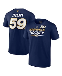 Men's Fanatics Roman Josi Navy Nashville Predators Authentic Pro Prime Name and Number T-shirt
