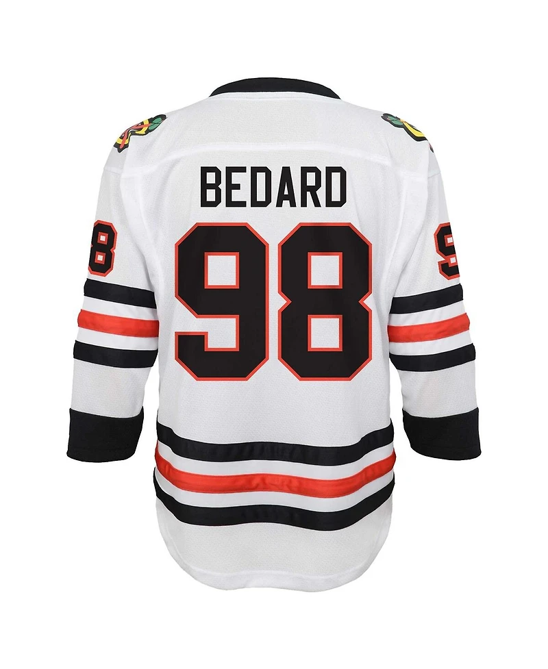 Big Boys Connor Bedard White Chicago Blackhawks Away Replica Jersey Player