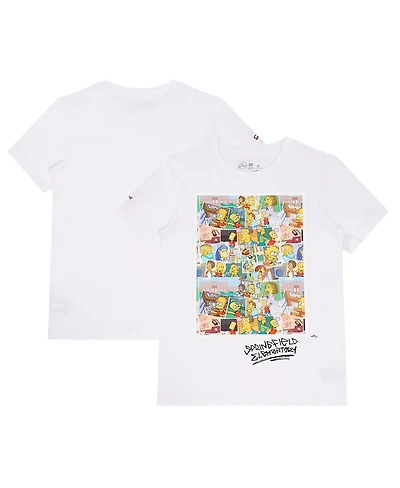 Big Boys and Girls Freeze Max White The Simpsons Springfield Elementary Postcards T-shirt