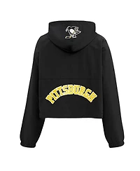 Women's Pro Standard Black Pittsburgh Penguins Classic Cropped Half-Zip Wind Jacket