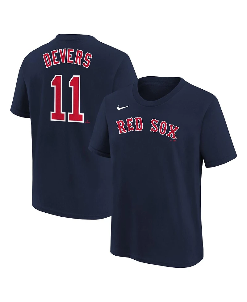 Big Boys Nike Rafael Devers Navy Boston Red Sox Home Player Name and Number T-shirt